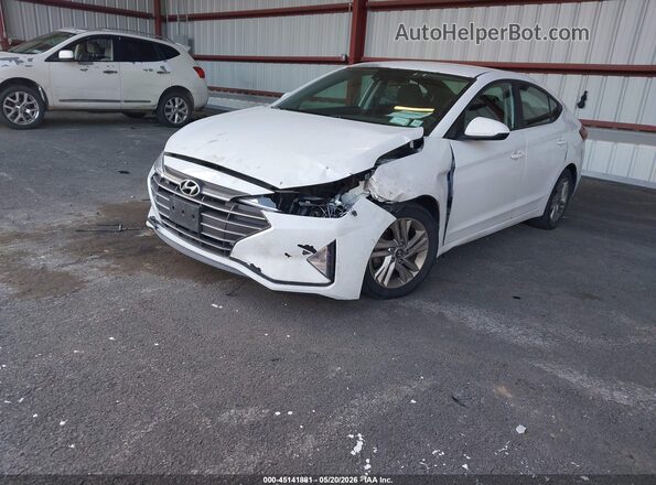 5NPD84LF5KH427469 2019 HYUNDAI ELANTRA White Առջևի ձախ երեք քառորդ տեսարան