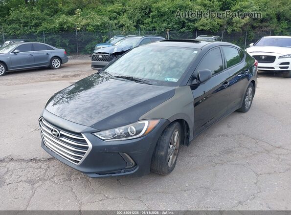5NPD84LF6HH206732 2017 HYUNDAI ELANTRA Black Առջևի ձախ երեք քառորդ տեսարան
