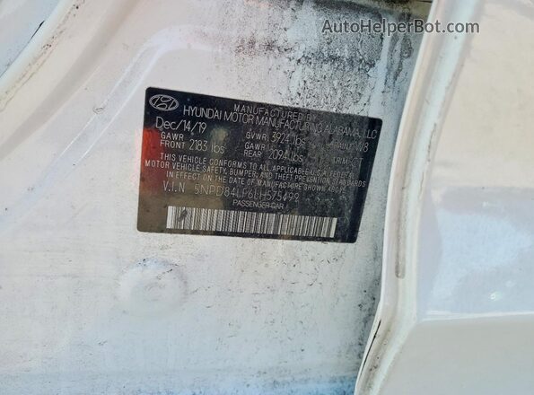 5NPD84LF6LH575499 2020 HYUNDAI ELANTRA White Շարժիչի բաժամունքի տեսք