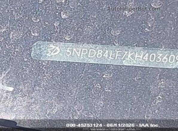 5NPD84LF7KH403609 2019 HYUNDAI ELANTRA Белый 