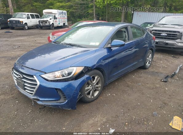5NPD84LF8HH053464 2017 HYUNDAI ELANTRA Blue წინა მარცხენა ხედი სამი მეოთხედიდან