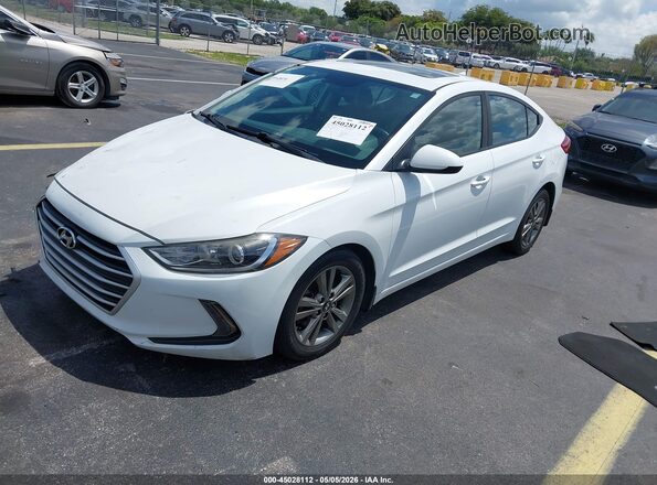 5NPD84LF8JH304313 2018 HYUNDAI ELANTRA White წინა მარცხენა ხედი სამი მეოთხედიდან