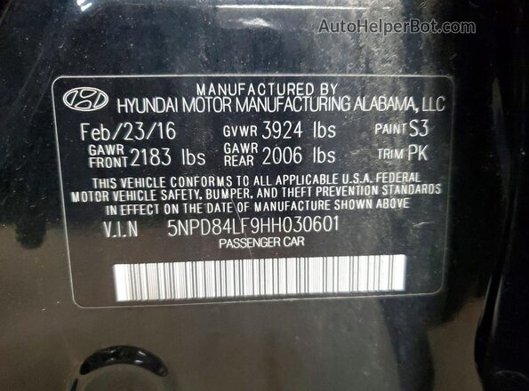 5NPD84LF9HH030601 2017 HYUNDAI ELANTRA Black 