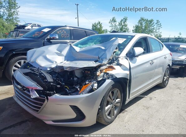 5NPD84LF9JH261262 2018 HYUNDAI ELANTRA Silver წინა მარცხენა ხედი სამი მეოთხედიდან