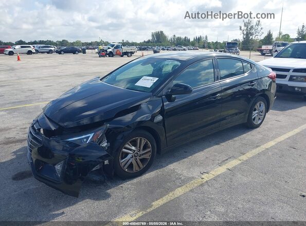 5NPD84LF9KH486718 2019 HYUNDAI ELANTRA Black წინა მარცხენა ხედი სამი მეოთხედიდან