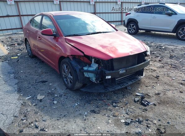 5NPD84LFXJH258578 2018 HYUNDAI ELANTRA Red Front view