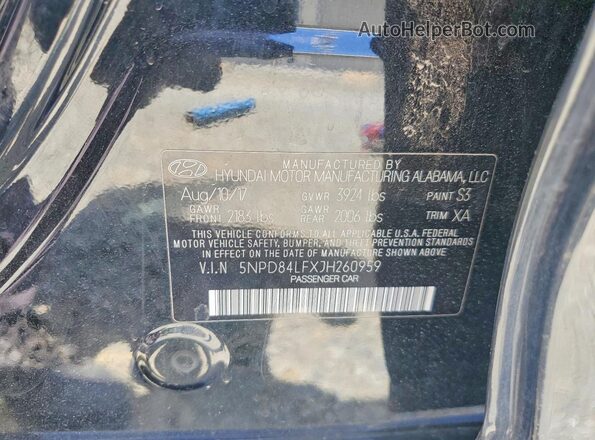 5NPD84LFXJH260959 2018 HYUNDAI ELANTRA Black 