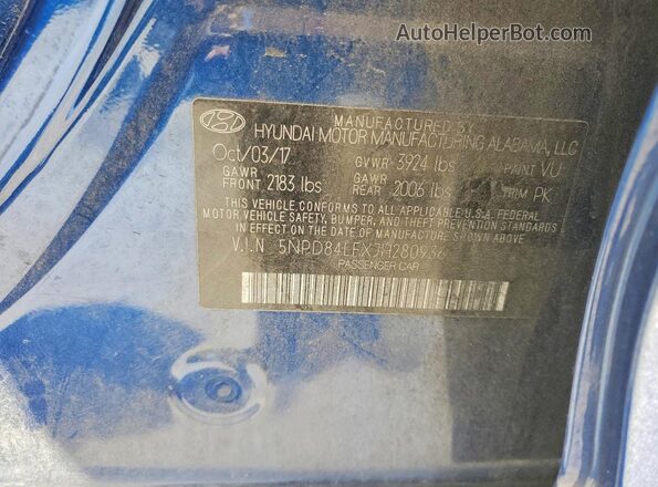 5NPD84LFXJH280936 2018 HYUNDAI ELANTRA Blue 