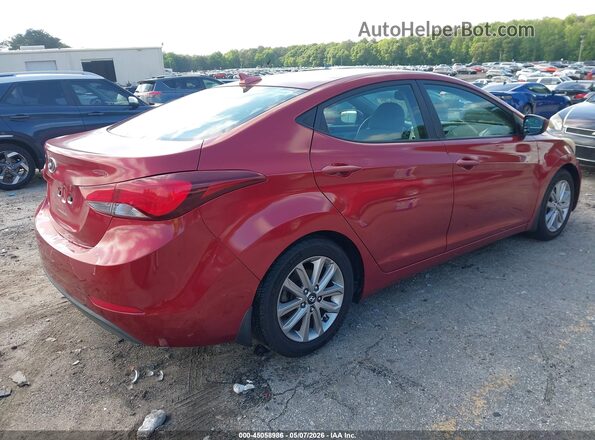 5NPDH4AE0GH656319 2016 HYUNDAI ELANTRA Red Задня права чверть