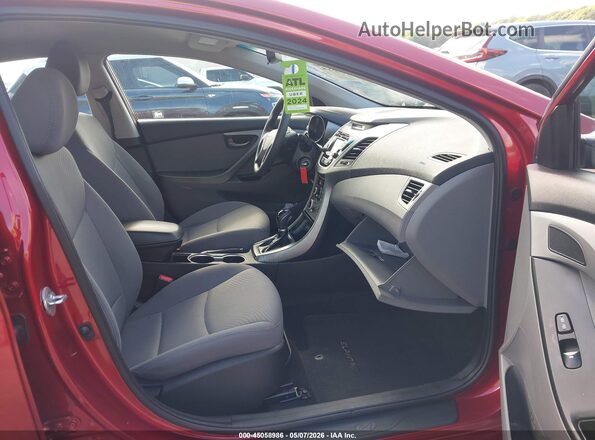 5NPDH4AE0GH656319 2016 HYUNDAI ELANTRA Red Вид салону спереду