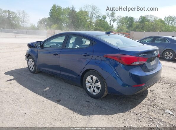 5NPDH4AE0GH729138 2016 HYUNDAI ELANTRA Blue Rear left