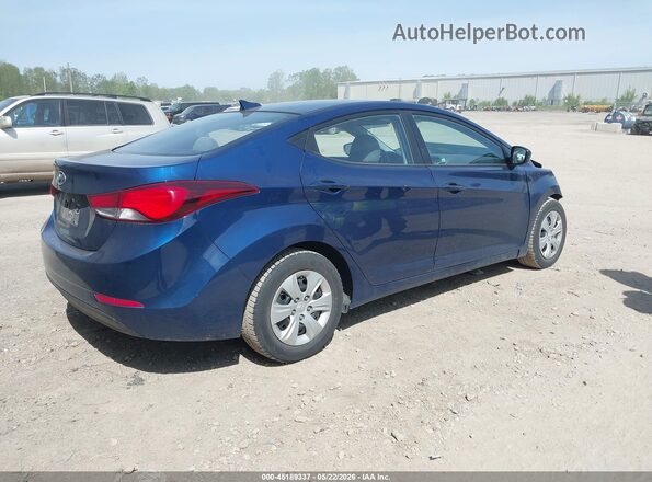 5NPDH4AE0GH729138 2016 HYUNDAI ELANTRA Blue Rear right