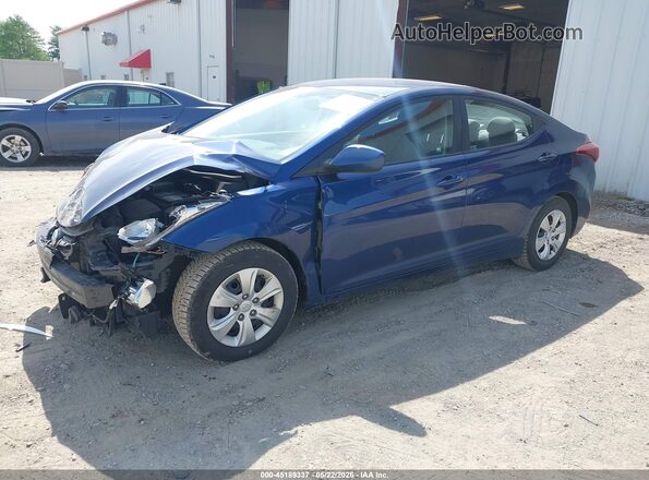 5NPDH4AE0GH729138 2016 HYUNDAI ELANTRA Blue Front left