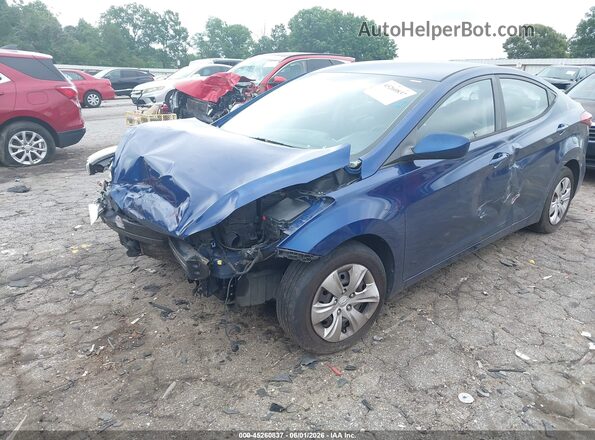 5NPDH4AE1GH717290 2016 HYUNDAI ELANTRA Blue Vista frontal