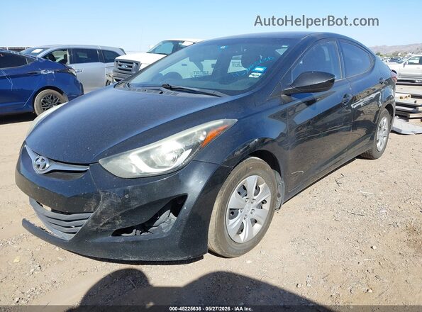 5NPDH4AE2GH724782 2016 HYUNDAI ELANTRA Black Առջևի ձախ երեք քառորդ տեսարան