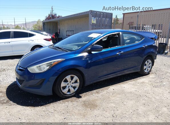 5NPDH4AE3GH702354 2016 HYUNDAI ELANTRA Blue Առջևի ձախ երեք քառորդ տեսարան