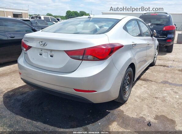 5NPDH4AE4GH715078 2016 HYUNDAI ELANTRA Silver Rear right
