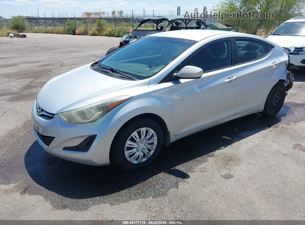 5NPDH4AE4GH771490 2016 HYUNDAI ELANTRA Silver წინა მარცხენა ხედი სამი მეოთხედიდან
