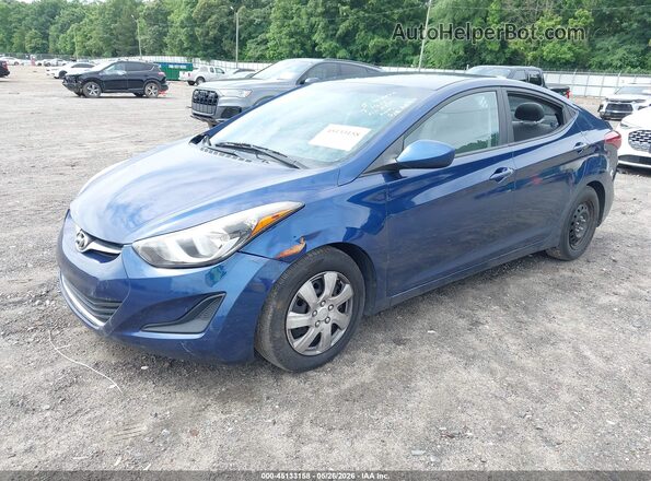 5NPDH4AE4GH782845 2016 HYUNDAI ELANTRA Blue Առջևի ձախ երեք քառորդ տեսարան
