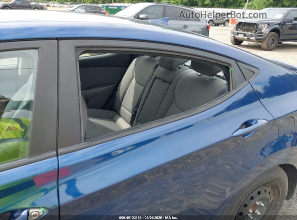 5NPDH4AE4GH782845 2016 HYUNDAI ELANTRA Blue Սարքավորումների վահանակի տեսք
