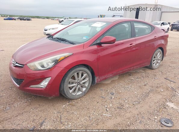 5NPDH4AE5GH653576 2016 HYUNDAI ELANTRA Красный Передняя левая четверть