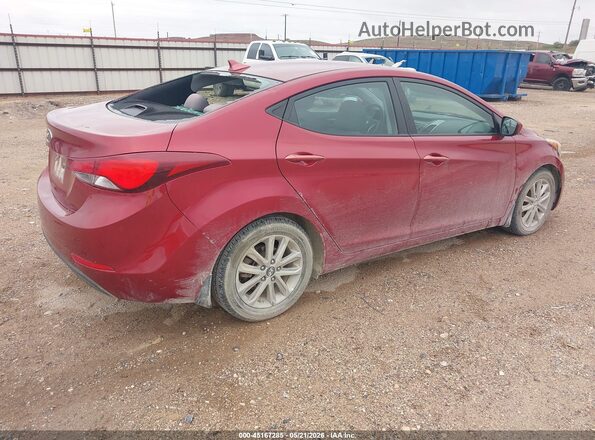 5NPDH4AE5GH653576 2016 HYUNDAI ELANTRA Красный Задняя правая четверть