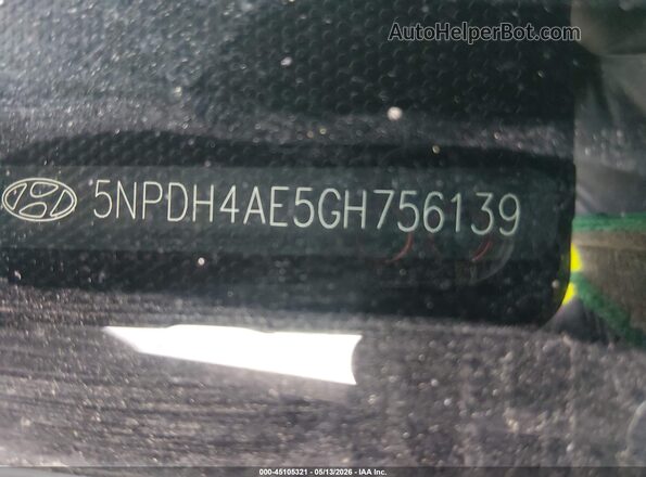 5NPDH4AE5GH756139 2016 HYUNDAI ELANTRA Black Вид підкапотного простору