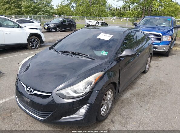 5NPDH4AE5GH765326 2016 HYUNDAI ELANTRA Black Առջևի ձախ երեք քառորդ տեսարան