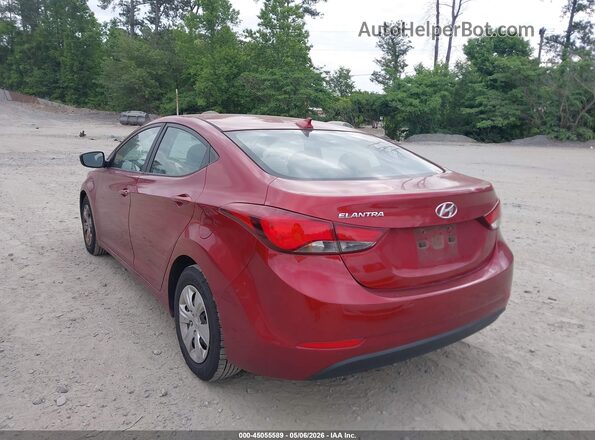 5NPDH4AE7GH677216 2016 HYUNDAI ELANTRA Red 