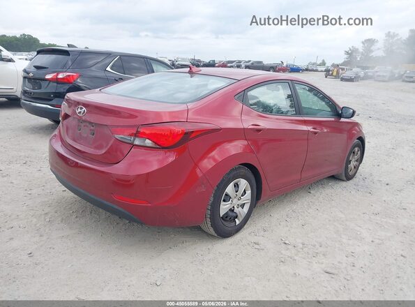 5NPDH4AE7GH677216 2016 HYUNDAI ELANTRA Red 