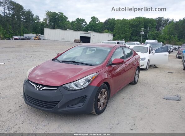 5NPDH4AE7GH677216 2016 HYUNDAI ELANTRA Red 