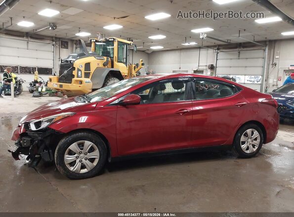 5NPDH4AE7GH744915 2016 HYUNDAI ELANTRA Red Rear interior view