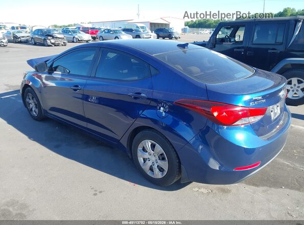 5NPDH4AE7GH755283 2016 HYUNDAI ELANTRA Blue Tył lewy
