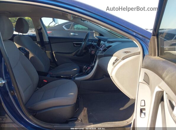 5NPDH4AE7GH755283 2016 HYUNDAI ELANTRA Blue Widok wnętrza z przodu