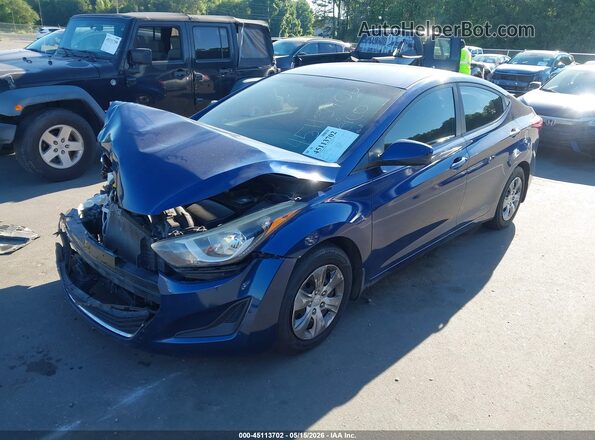 5NPDH4AE7GH755283 2016 HYUNDAI ELANTRA Blue Przód lewy