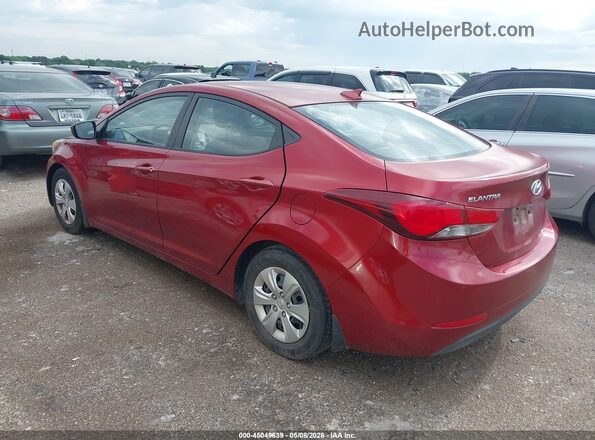 5NPDH4AE9GH666699 2016 HYUNDAI ELANTRA Red Задня ліва чверть