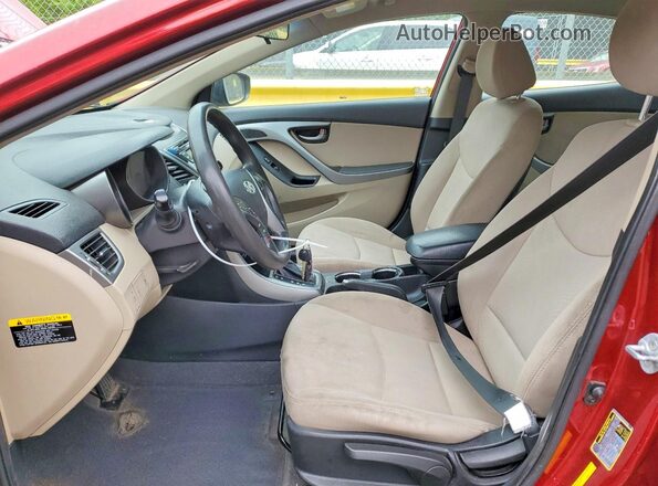 5NPDH4AEXGH656618 2016 HYUNDAI ELANTRA Red Vista interior delantera
