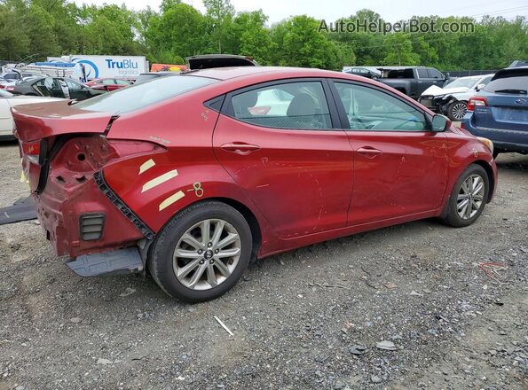 5NPDH4AEXGH656618 2016 HYUNDAI ELANTRA Red Trasero derecho