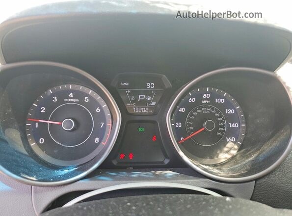 5NPDH4AEXGH727297 2016 HYUNDAI ELANTRA White Вид щитка приладів