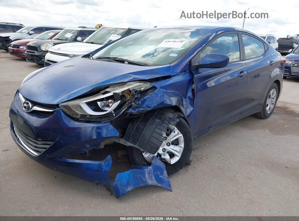 5NPDH4AEXGH773003 2016 HYUNDAI ELANTRA Blue Vista tres cuartos delantera izquierda