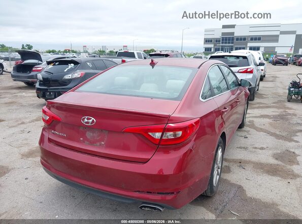 5NPE24AF0GH272071 2016 HYUNDAI SONATA Red Tył prawy