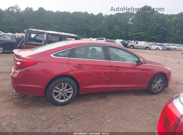 5NPE24AF0HH515301 2017 HYUNDAI SONATA Red Widok wnętrza z tyłu