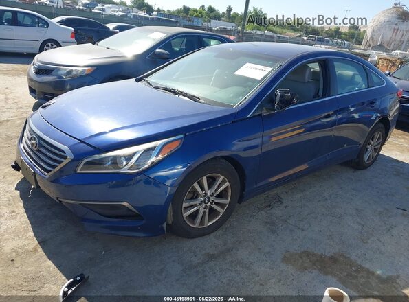5NPE24AF1GH342256 2016 HYUNDAI SONATA Blue წინა მარცხენა ხედი სამი მეოთხედიდან