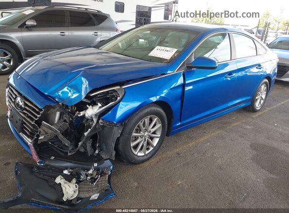 5NPE24AF1KH770563 2019 HYUNDAI SONATA Blue Առջևի ձախ երեք քառորդ տեսարան