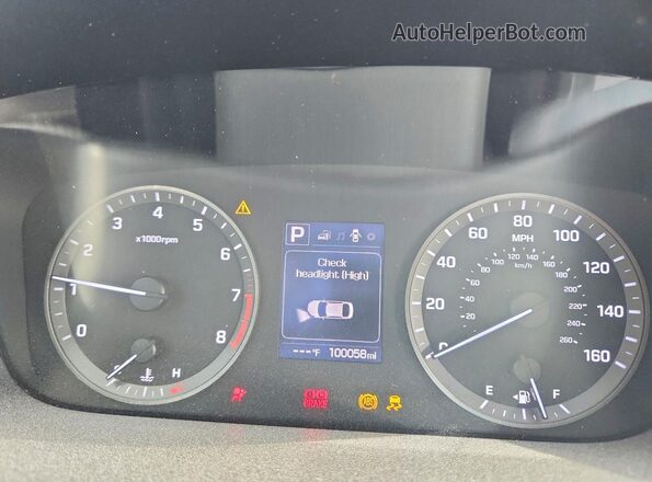 5NPE24AF3GH323563 2016 HYUNDAI SONATA White Instrument cluster view