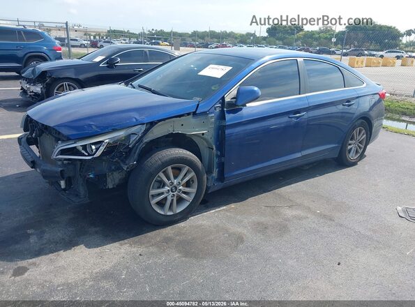 5NPE24AF3HH517866 2017 HYUNDAI SONATA Blue Առջևի ձախ երեք քառորդ տեսարան