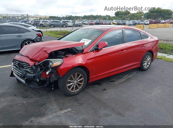5NPE24AF3JH668213 2018 HYUNDAI SONATA Red Vista tres cuartos delantera izquierda