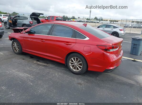 5NPE24AF3JH668213 2018 HYUNDAI SONATA Red Trasero izquierdo