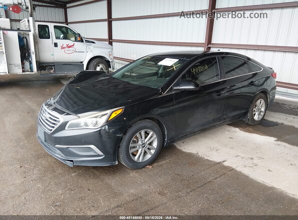 5NPE24AF4GH337844 2016 HYUNDAI SONATA Black Передня ліва чверть