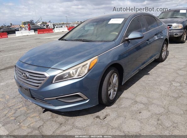 5NPE24AF4HH567577 2017 HYUNDAI SONATA Light Blue წინა მარცხენა ხედი სამი მეოთხედიდან
